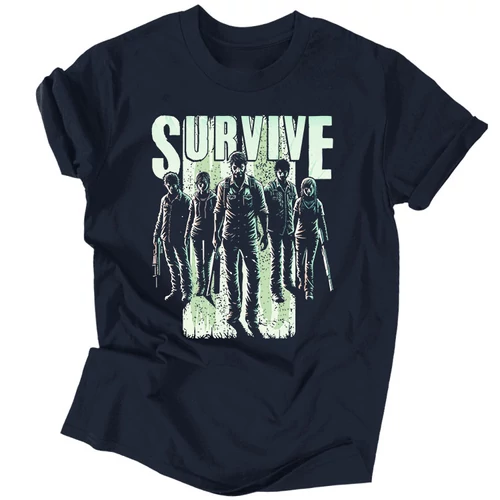 Survive férfi póló (Sötetkék)