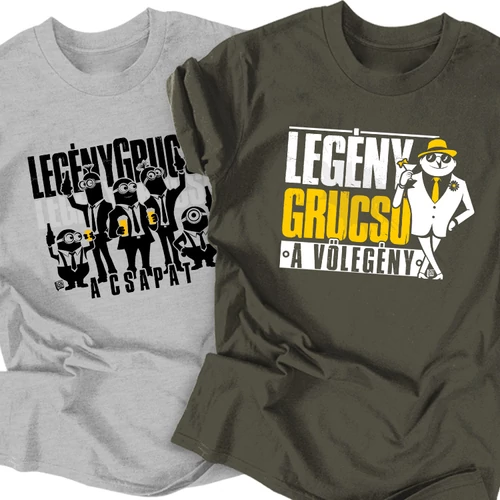 LegényGrucsú legénybúcsú póló szett (Szürke-Grafit)