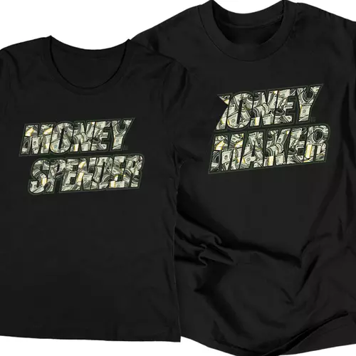 Money Maker/Money Spender páros póló szett (Fekete-Fekete)
