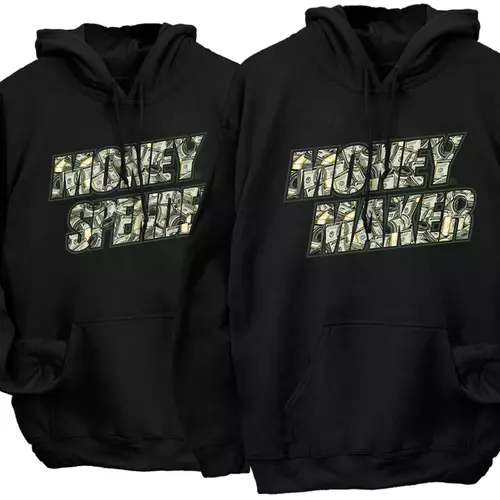 Money Maker/Money Spender kapucnis pulóverek (Fekete)