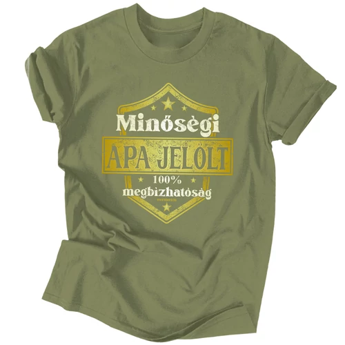 Minőségi Apa jelölt férfi póló (Khaki)