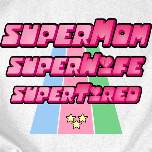 SuperMom kapucnis pulóver (B_Fehér)