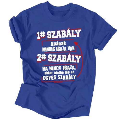 Apa szabályai férfi póló (Királykék)