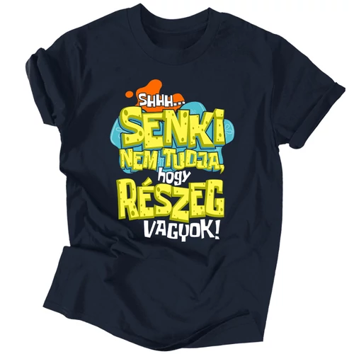 Shh... Senki nem tudja férfi póló (Sötétkék)