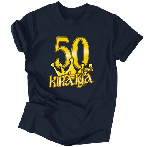 50-esek királya férfi póló előnézeti kép (Sötétkék_b)