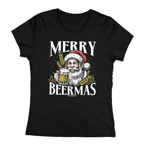 Merry Beermas női póló (Fekete)