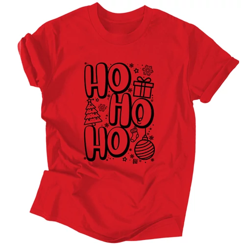 Hohoho férfi póló (Piros)