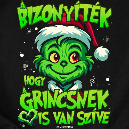 Bizonyíték, hogy a grincsnek is van szíve gyerek póló (B_Fekete)