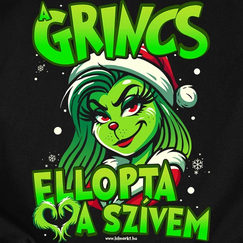 A grincs ellopta a szívem női póló (Fekete)