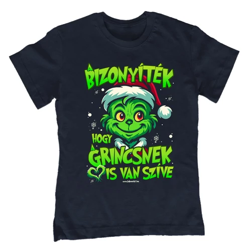 Bizonyíték, hogy a grincsnek is van szíve gyerek póló (Sötétkék)
