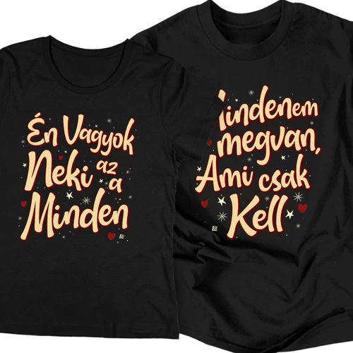 Mindenem megvan páros póló (Fekete)