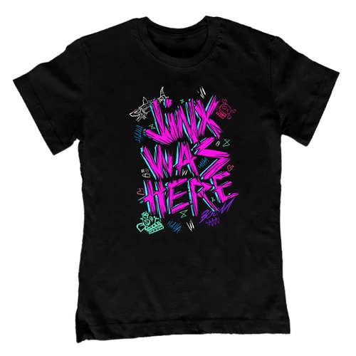Jinx was here gyerek póló (Fekete)