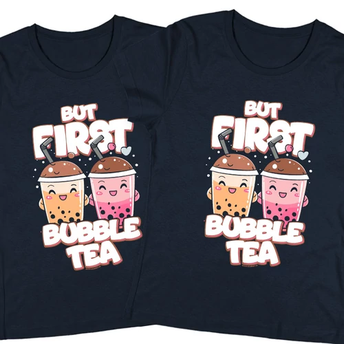 But first bubble tea női póló szett (Sötétkék-Sötétkék)