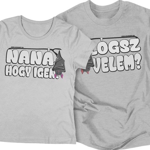 Akarsz lógni velem? páros póló szett (Szürke)
