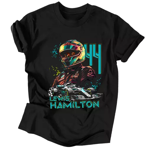 Lewis Hamilton Fan Art férfi póló (Fekete)