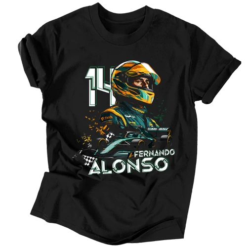 Fernando Alonso Fan Art férfi póló (Fekete)