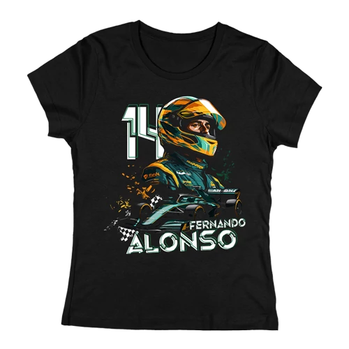 Fernando Alonso Fan Art női póló (Fekete)