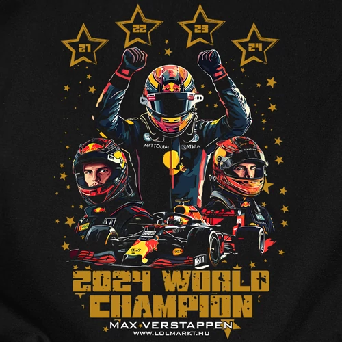 Max Verstappen World Champion 2024 férfi póló (B_Fekete)