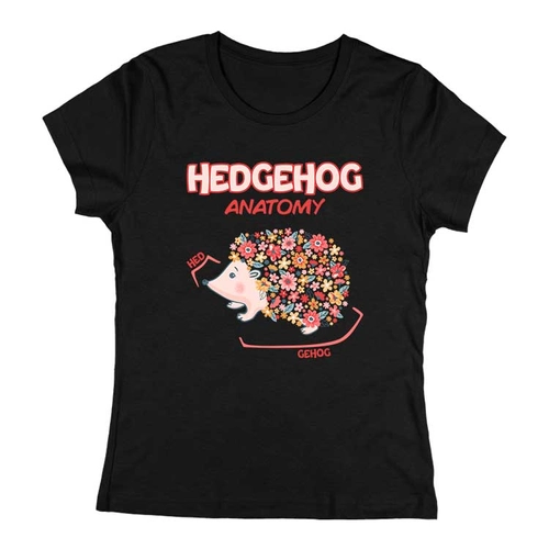 Hedgehog anatomy női póló (Fekete)