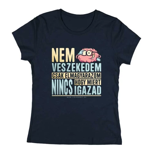Nem veszekedem női póló (Sötétkék)