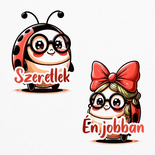 Szeretlek - Én jobban páros fém bögrék (B_Fehér)