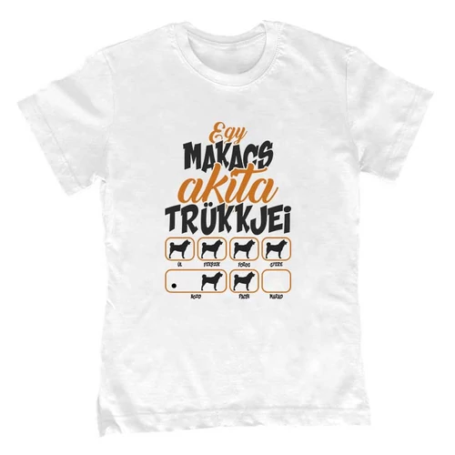 Makacs trükkök (akita) gyerek póló (Fehér)