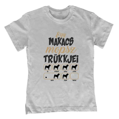 Makacs trükkök (mopsz) gyerek póló (Szürke)