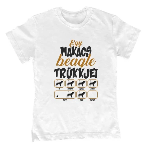 Makacs trükkök (beagle) gyerek póló (Fehér)
