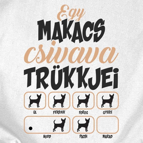 Makacs trükkök (csivava) gyerek póló (B_Fehér)