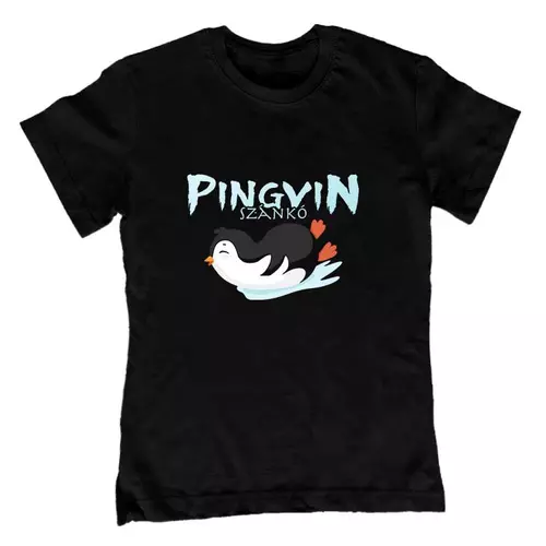 Avatar - Pingvin szánkó gyerek póló (Fekete)