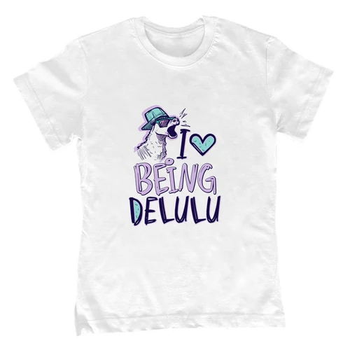 I love being delulu gyerek póló (Fehér)