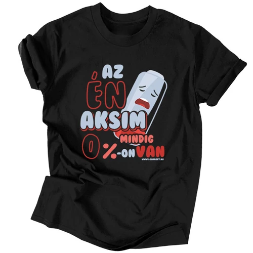Az én aksim 0%-on férfi póló (Fekete)