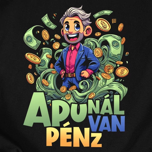 Apunál van pénz férfi póló (B_Fekete)