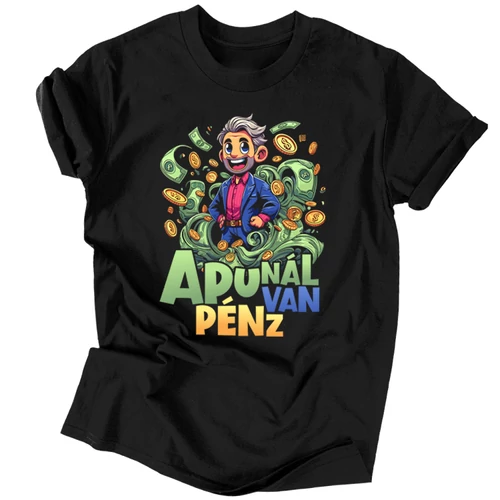 Apunál van pénz férfi póló (Fekete)