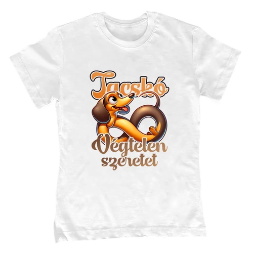  Tacskó végtelen szeretet gyerek póló (Fehér)
