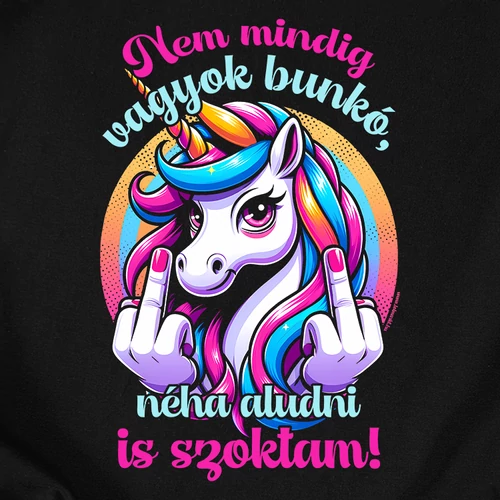Nem mindig vagyok bunkó női póló (B_Fekete)