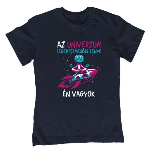 Az univerzum legértelmesebb lénye gyerek póló (Sötétkék)