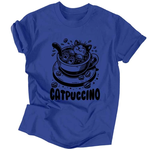 Catpuccino férfi póló (Királykék)