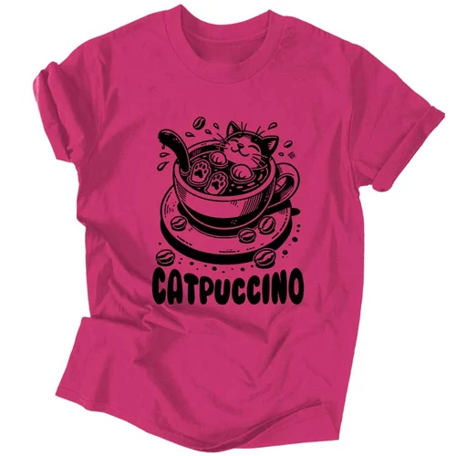 Catpuccino férfi póló (Rózsaszín)