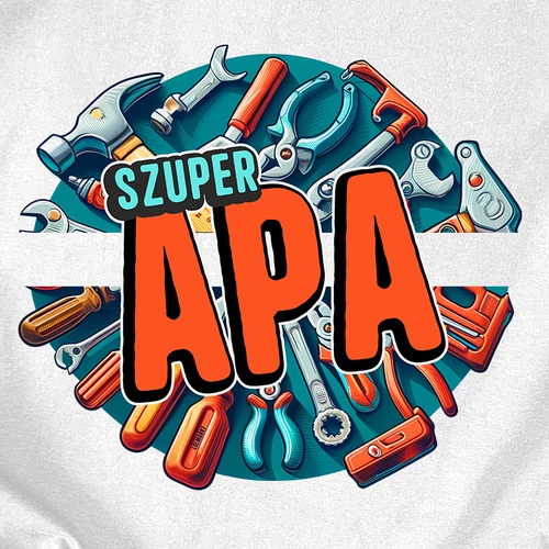 Szuper apa (szerelős) kis párna (B_Fehér)