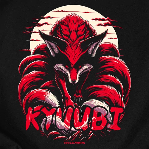 Kyuubi férfi póló (B_Fekete)