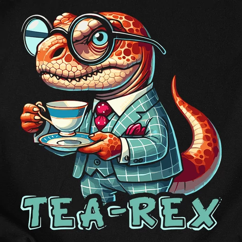 TEA-rex férfi póló (B_Fekete)