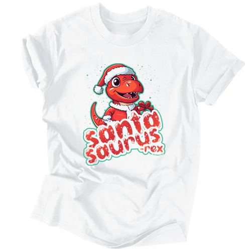 SANTASAURUS-REX férfi póló (B_Fehér)