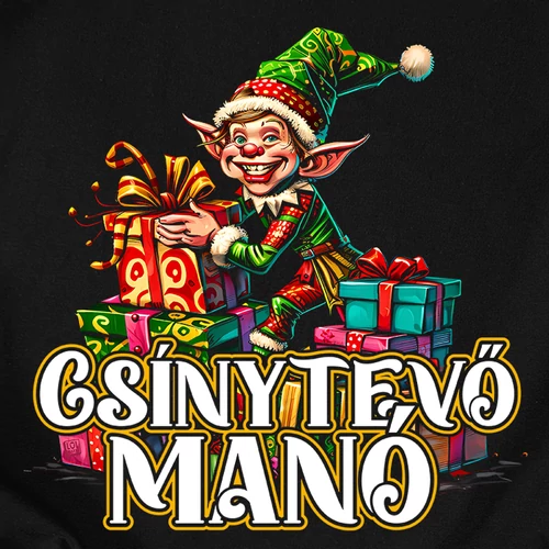 Manó család póló szett (B_Fekete_gy)