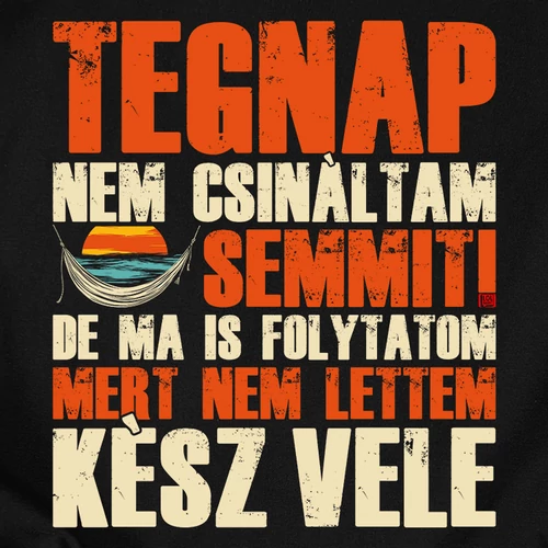 Tegnap nem csináltam semmit póló (Fekete)