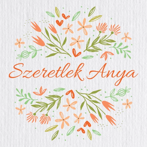 Szeretlek Anya ajándék táska piros füllel (Fehér_B)