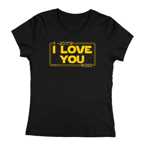 I love you női póló (Fekete)