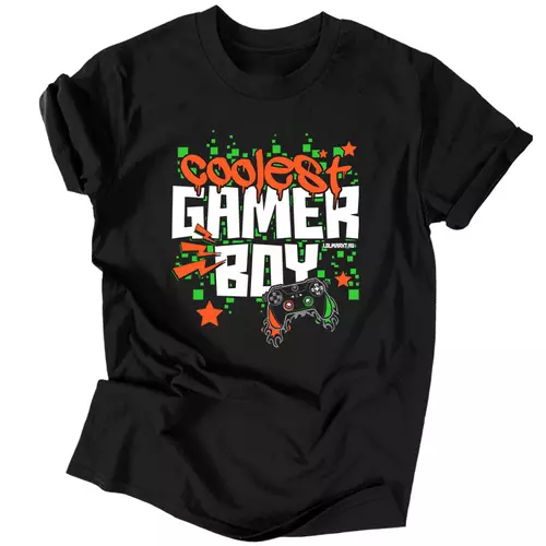 Coolest gamer boy férfi póló (Fekete)
