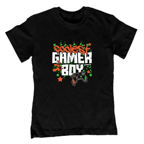Coolest gamer boy gyerek póló (Fekete)