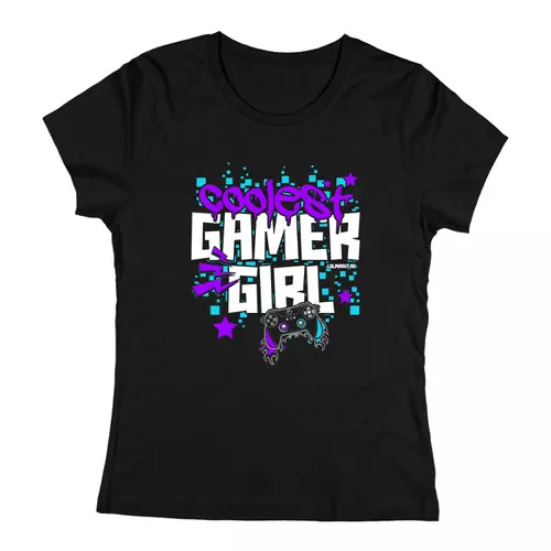 Coolest gamer girl női póló (Fekete)